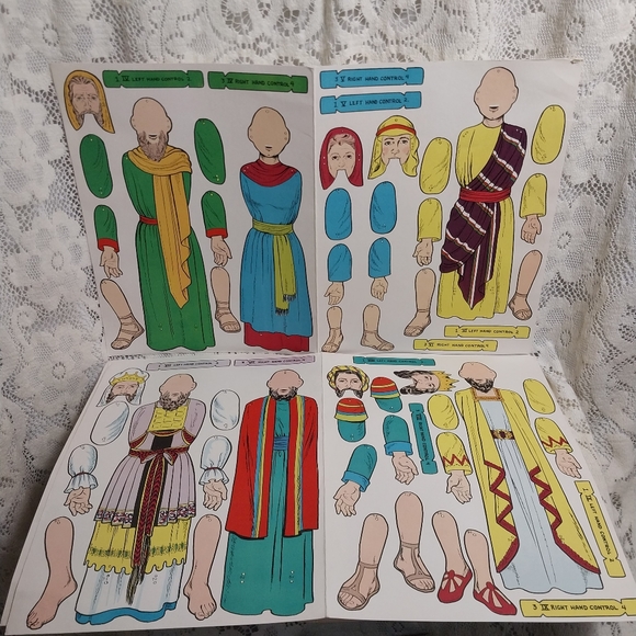 1953 Bible Puppets Paper Marionette Puppet Playhouse Kit Standard Publishing - Picture 7 of 8